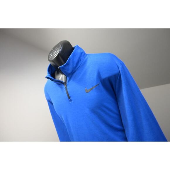 Nike Running 1/4 Zip Neck Jacket Sweatshirt Dri Fit Blue Athletic Mens XL Short - Picture 1 of 8